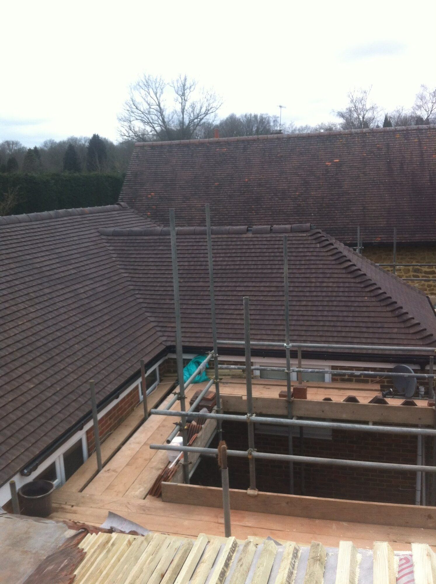 Flat roof in progress