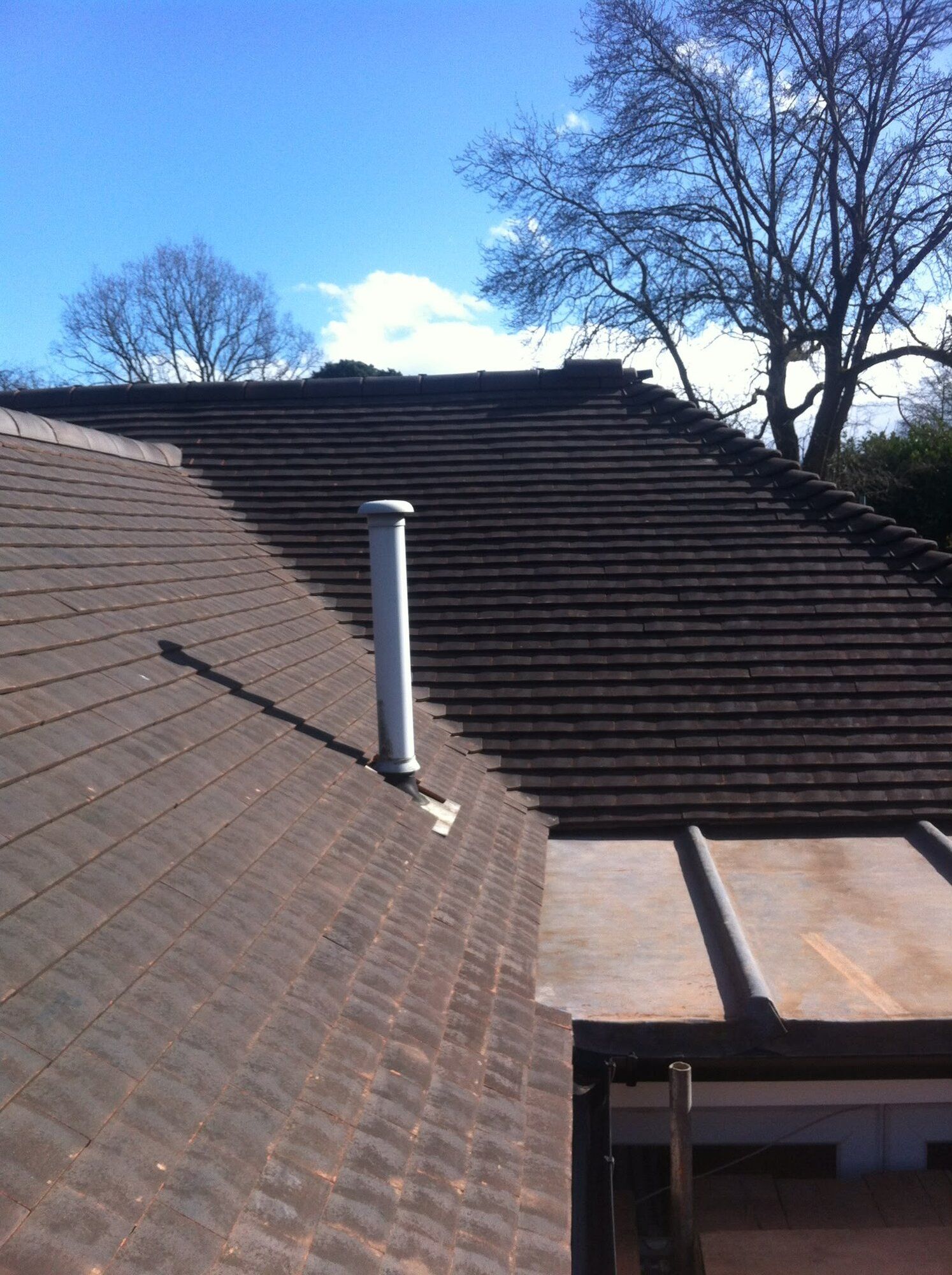 Tiled roof and chimney